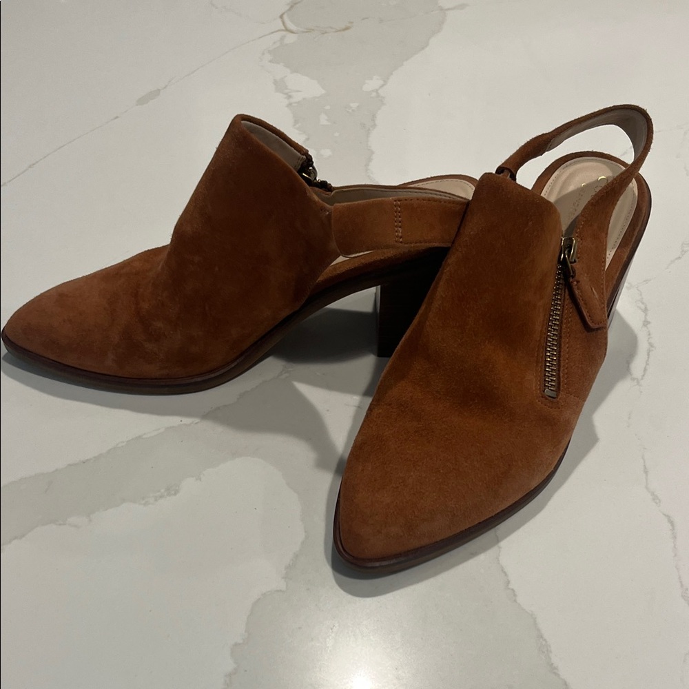 Cole Haan Brown Suede Mules